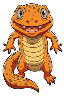 可爱卡通橙色蜥蜴形象