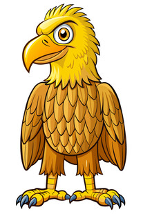 卡通形象的站立金鹰