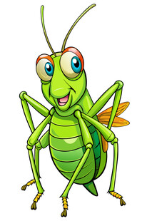 可爱绿色蚂蚱卡通形象