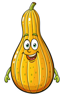 可爱微笑的卡通南瓜形象