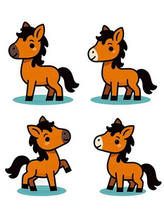 可爱小马卡通形象集合