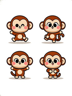 可爱小猴表情集合