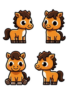 可爱卡通小马形象集合