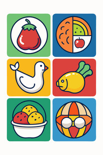 多样食材图标展示