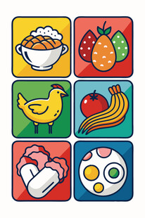 多彩食物图标集合