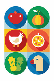 多彩食物图标集合
