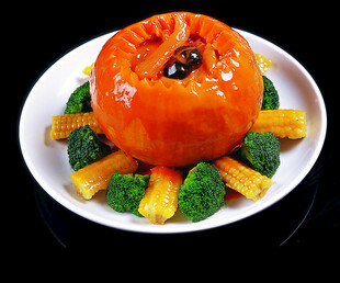 南瓜鲍汁鲜鹿筋