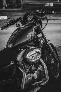复古风格摩托车特写