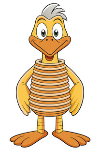 条纹装卡通鸭子形象