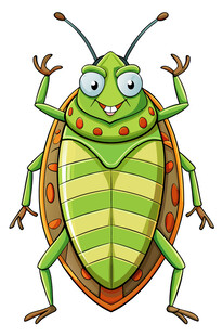 可爱卡通绿色甲虫形象