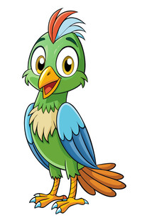 彩色鹦鹉卡通形象