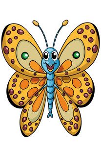 彩色卡通蝴蝶插画