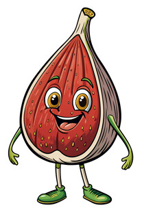 卡通无花果形象笑容灿烂