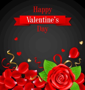 情人节玫瑰装饰背景图