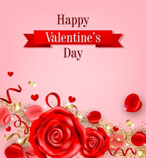 情人节快乐玫瑰装饰图
