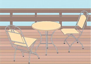 户外木质露台桌椅组合