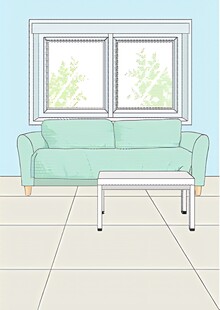 清新简约风客厅室内场景