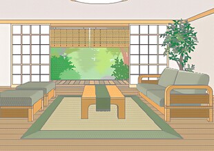 日式风格客厅室内场景