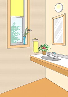 温馨室内洗手台角落场景