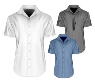 三款男士短袖衬衫展示