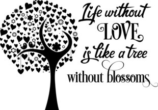 爱心树与励志文字装饰画