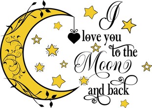 月亮星星浪漫爱情图案
