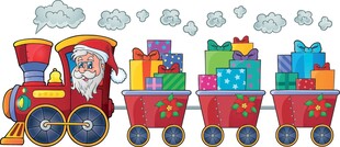 圣诞老人火车载满礼物