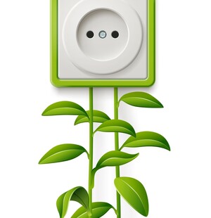 绿植缠绕的创意电源插座