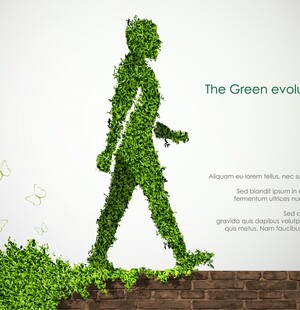 绿色人形迈向环保之路