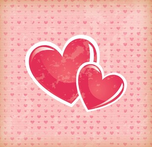双红心浪漫背景图案