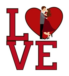 浪漫情侣爱心LOVE标识
