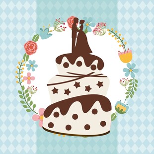 手绘多层巧克力装饰蛋糕