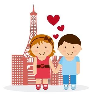 巴黎情侣温馨浪漫时刻