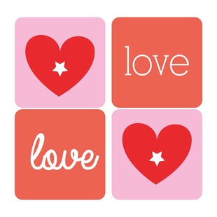 爱心与爱字图案设计