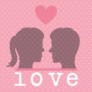 浪漫情侣爱心LOVE图案