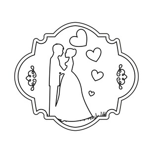 浪漫婚礼情侣轮廓图案