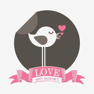 可爱小鸟传递浪漫爱意