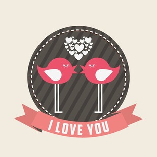 情侣小鸟爱心表白图案