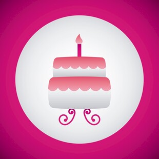 粉色双层生日蛋糕图标