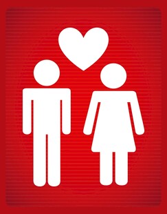 爱心下的男女形象