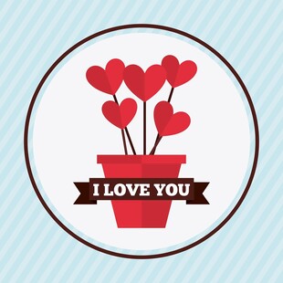 爱心盆栽示爱图