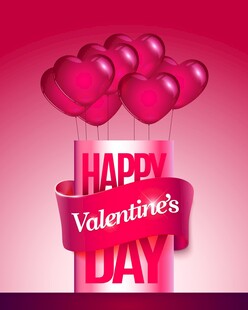 情人节快乐气球装饰图