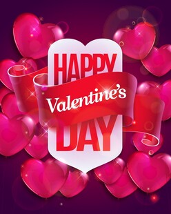 情人节快乐气球背景图