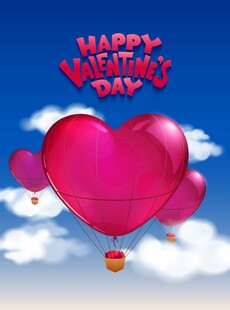 粉色爱心气球庆生日