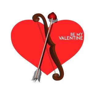 情人节爱心与弓箭图案