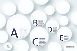 字母与圆形背景创意画面