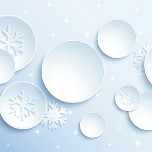 冬日雪花圆环背景图