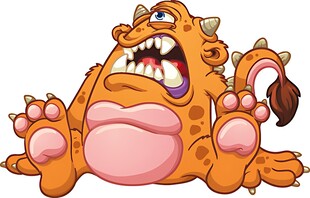 橙色怪兽卡通形象