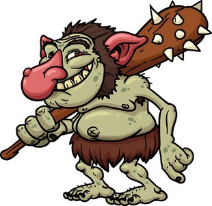 手持狼牙棒的搞怪野人