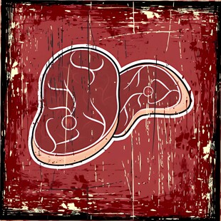 复古风牛排图案设计